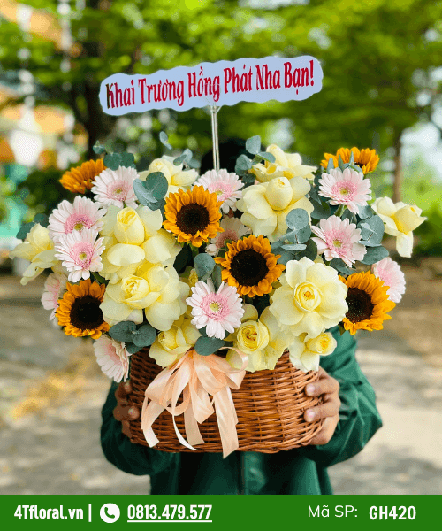 Giỏ Hoa Hướng Dương Rạng Rỡ – Sắc Vàng Hạnh Phúc, Thắp Sáng Không Gian Giỏ Hoa Hướng Dương Rạng Rỡ - Sắc Vàng Hạnh Phúc, Thắp Sáng Không Gian - Ảnh 1