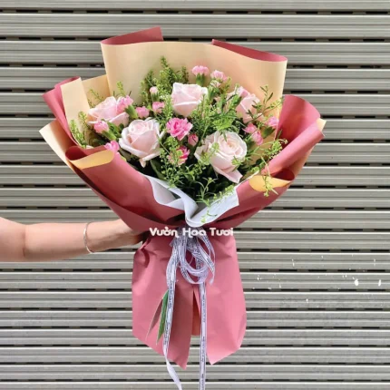 Bó Hoa Hồng Cẩm Chướng Mini Rực Rỡ Sắc Hoa Ngọt Ngào, Tinh Tế