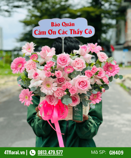 Giỏ Hoa Hồng Đơn Giản – Phong Cách Tinh Tế