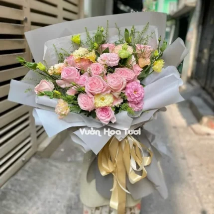 Bó Hoa Hồng Ohara Cát Tường Xám Thanh Lịch