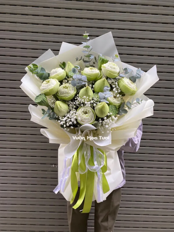 Bó Hoa Sen Xanh New Day Ngày Mới Bừng Sáng Bó Hoa Sen Xanh New Day Ngày Mới Bừng Sáng - Ảnh 1