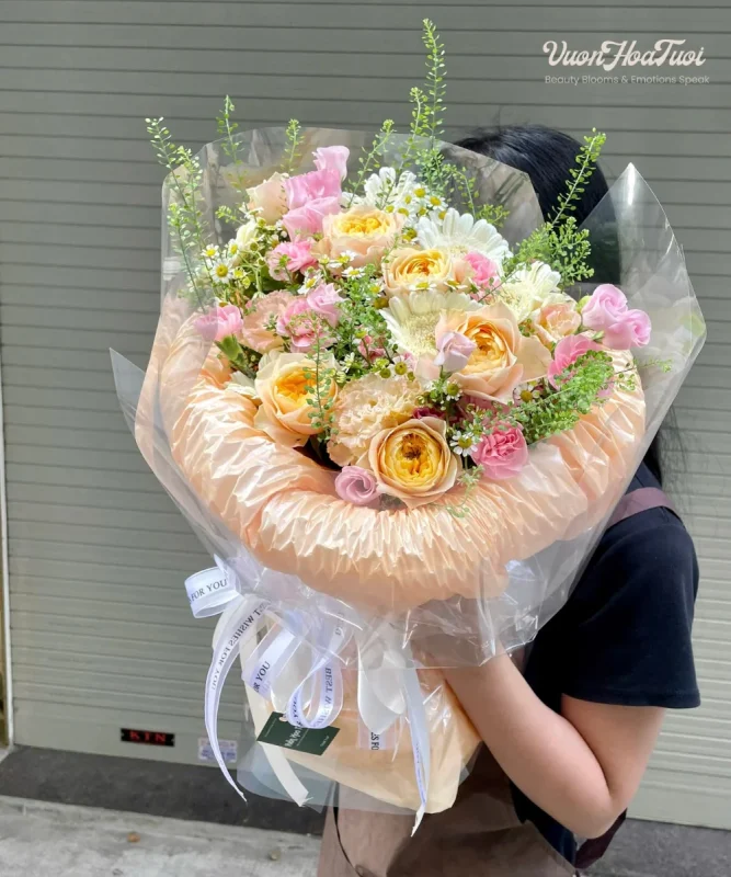Bó Hoa Hồng Cam David Juliet Rực Rỡ Tặng Sinh Nhật