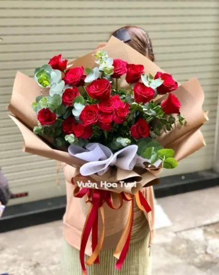 Bó Hoa Hồng Đỏ Ngọt Ngào Chúc Mừng Sinh Nhật Tuổi Mới
