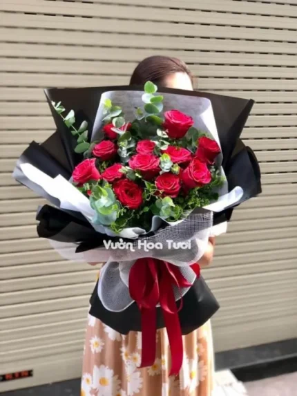 Bó Hoa Hồng Đỏ Tươi Thắm Giá Rẻ Rạng Rỡ Niềm Vui Mỗi Ngày