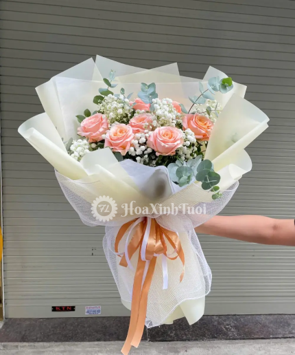 Bó Hoa Baby Trắng Shimmer Tinh Khôi