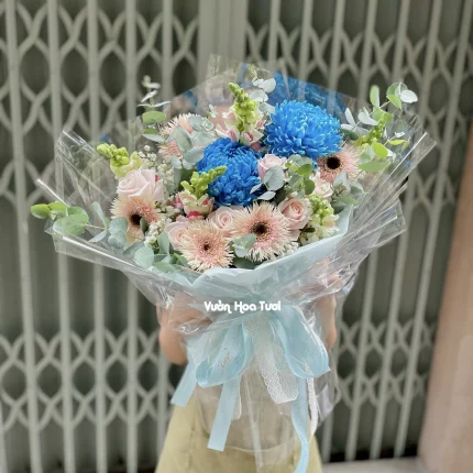 Bó Hoa Hồng Hiện Đại Indigo Whispers Sắc Hồng Thanh Lịch Chúc Mừng Sinh Nhật