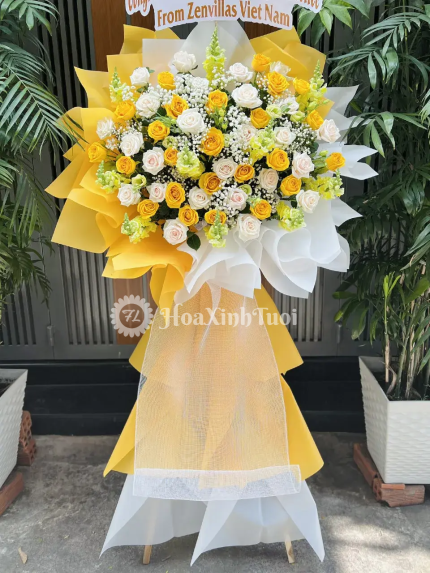 Kệ Hoa Chúc Mừng Hồng Phát - Khởi Đầu Vàng Son, Thành Công Rực Rỡ