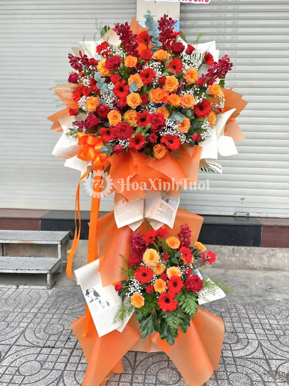 Kệ Hoa Đại Cát Đại Lợi - Thành Công Rực Rỡ Hồng Cam Lan Mokara - Ảnh 1