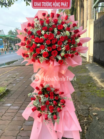 Kệ Hoa Rực Hồng - Sắc Đỏ May Mắn Thành Công