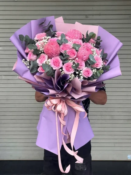 Bó Hoa Cúc Mẫu Đơn Cặp Đôi Hoàn Hảo – Gắn Kết Yêu Thương