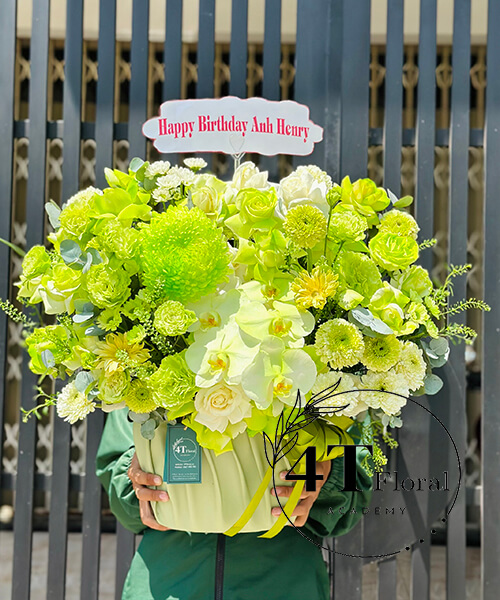 Giỏ Hoa Hiện Đại Tone Xanh Lá – Phong Cách Tươi Mới, Thanh Lịch Giỏ Hoa Hiện Đại Tone Xanh Lá – Phong Cách Tươi Mới, Thanh Lịch - Ảnh 1