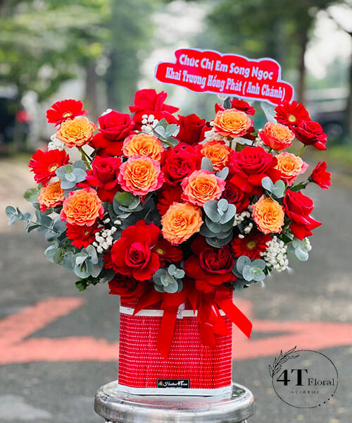 Giỏ Hoa Hồng Đỏ Mix Hồng Cam – Sắc Màu Nồng Nàn, Yêu Thương Lan Tỏa Giỏ Hoa Hồng Đỏ Mix Hồng Cam - Sắc Màu Nồng Nàn, Yêu Thương Lan Tỏa - Ảnh 1