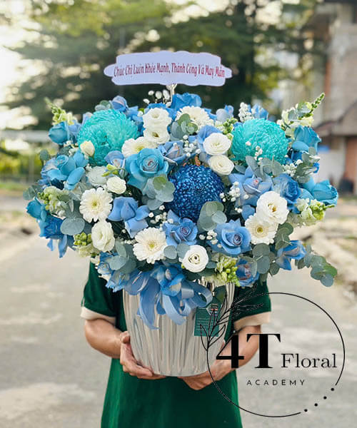 Giỏ Hoa Hồng Xanh Đẹp – Sắc Xanh Thanh Khiết, Gửi Lời Chúc An Lành Giỏ Hoa Hồng Xanh Đẹp - Sắc Xanh Thanh Khiết, Gửi Lời Chúc An Lành - Ảnh 1