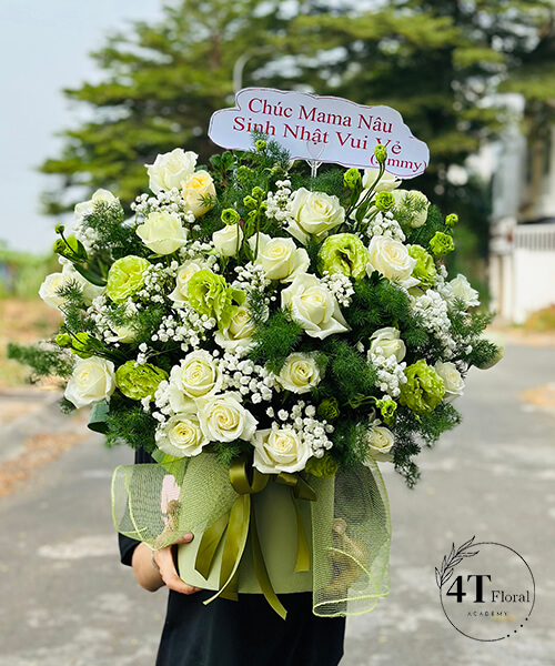 Giỏ Hoa Tone Xanh Lá Cây – Phong Cách Tươi Mát Năng Động Giỏ Hoa Tone Xanh Lá Cây – Phong Cách Tươi Mát Năng Động - Ảnh 1