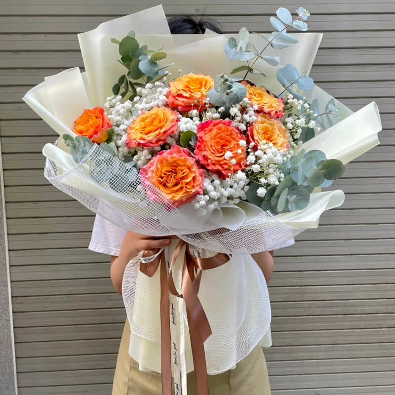 Bó Hoa Hồng Cam Rực Rỡ Mừng Sinh Nhật Tặng Bố Ý Nghĩa Bó Hoa Hồng Cam Rực Rỡ Mừng Sinh Nhật Tặng Bố Ý Nghĩa - Ảnh 1