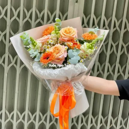 Bó Hoa Hồng Shimmer Mừng Sinh Nhật Rực Rỡ Hạnh Phúc