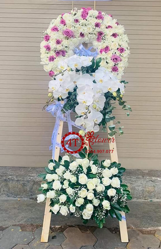 Kệ Hoa Viếng Tone Trắng Tím Hiện Đại Cao Cấp – Sắc Hoa Thành Kính, Lan Tỏa Yêu Thương Kệ Hoa Viếng Tone Trắng Tím Hiện Đại Cao Cấp - Sắc Hoa Thành Kính, Lan Tỏa Yêu Thương - Ảnh 1