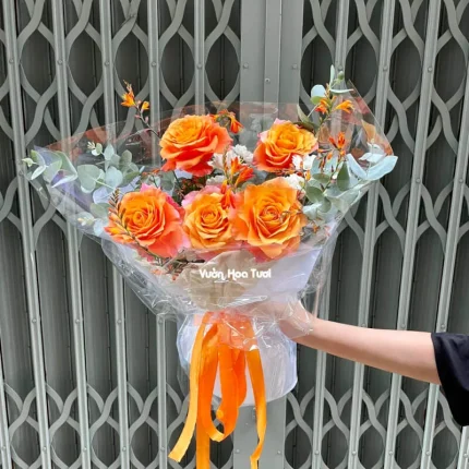 Bó Hoa Hồng Cam Spirit Rực Rỡ Ngày Hẹn Hò