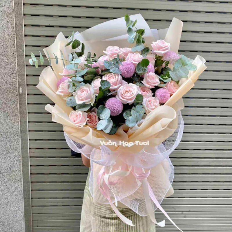 Bó Hoa Hồng Kem Dâu Forever Love Trao Gửi Yêu Thương Mỗi Ngày Bó Hoa Hồng Kem Dâu Forever Love Trao Gửi Yêu Thương Mỗi Ngày - Ảnh 1