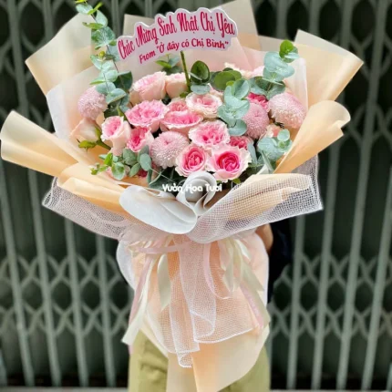 Bó Hoa Hồng Lạc Thần Rực Rỡ Tặng Sinh Nhật