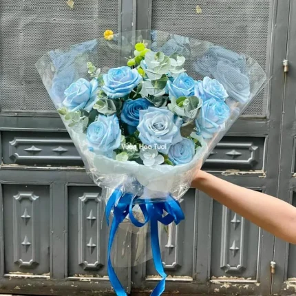 Bó Hoa Hồng Xanh Dương Biển Sâu Quyến Rũ