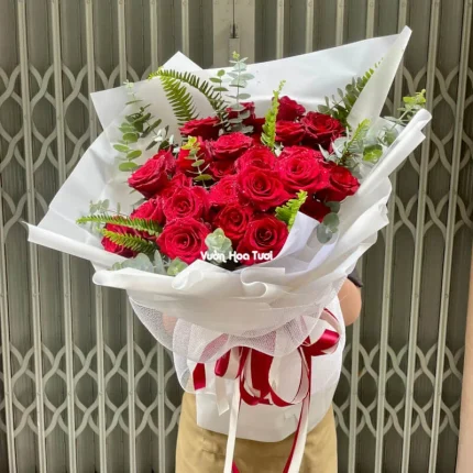 Bó Hoa Hồng Đỏ Tình Yêu Lãng Mạn Mừng Sinh Nhật Người Thương