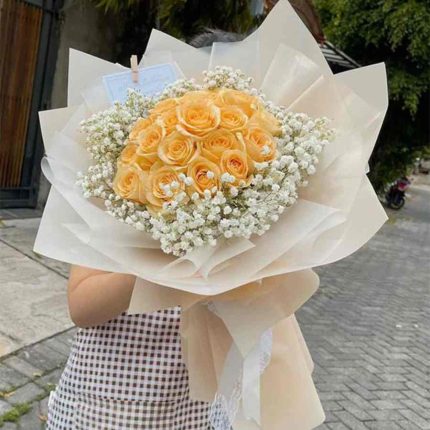 Bó Hoa Hồng Thanh Âm Mùa Hạ - Sắc Vàng Ngọt Ngào Nâng Niu Yêu Thương
