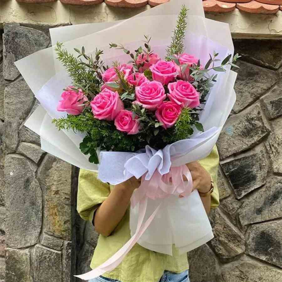 Bó Hoa Hồng Đậm Hạnh Phúc Đông Đầy – Sắc Hồng Lan Tỏa Yêu Thương Bó Hoa Hồng Đậm Hạnh Phúc Đông Đầy - Sắc Hồng Lan Tỏa Yêu Thương - Ảnh 1