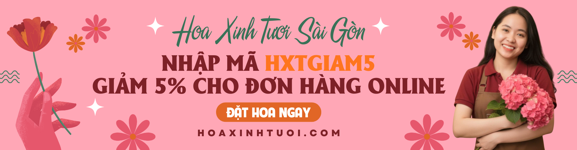 Đặt hoa tươi online, giảm giá, giao hoa nhanh hoa xinh tươi Sài Gòn