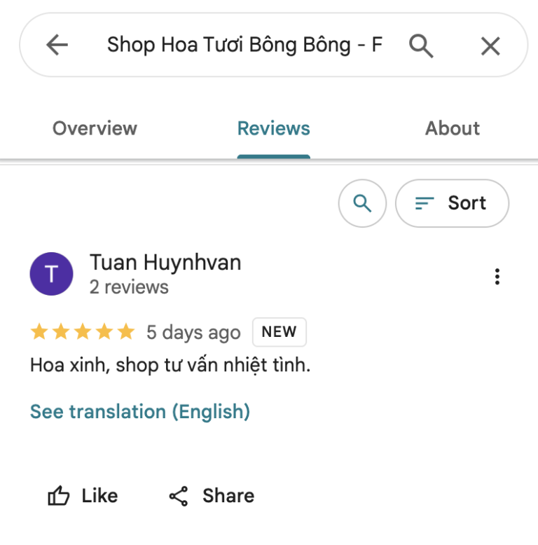 Đánh giá 5 sao - Hoaxinhtuoi.com