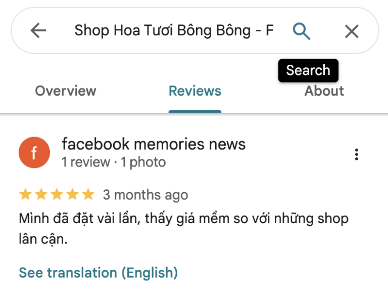 Đánh giá 5 sao - Hoa Tươi Sài Gòn