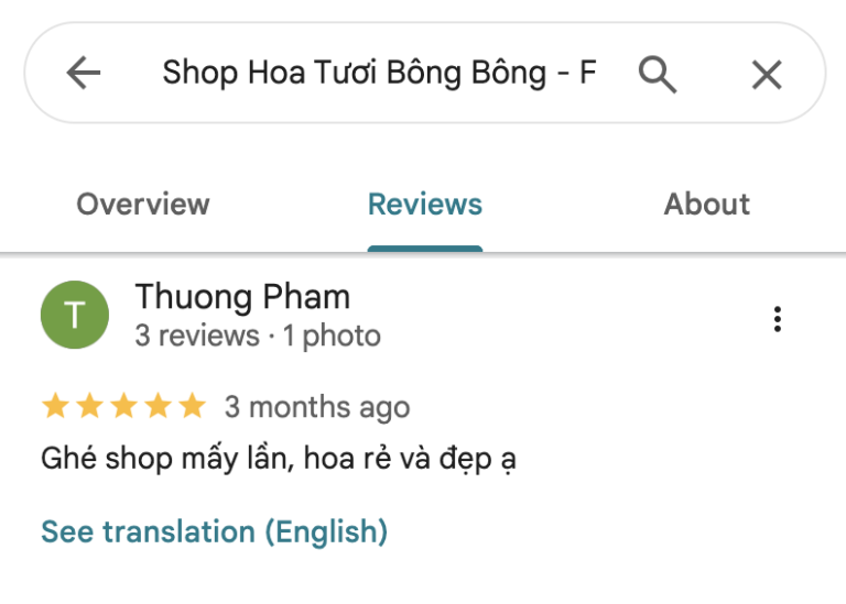 Đánh giá 5 sao - Hoa Tươi Quận 1